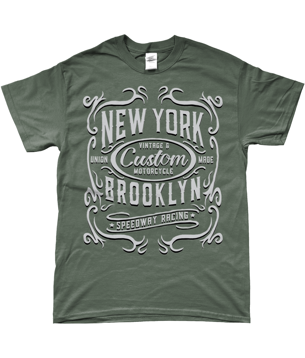 T-shirt à manches longues en fil doux avec motif moto de New York