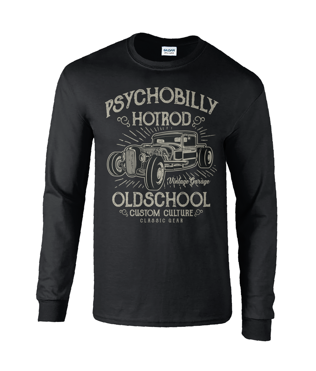 Psychobilly Hotrod - Ultra Cotton Long Sleeve T-Shirt - Vitesse T-Shirts UK