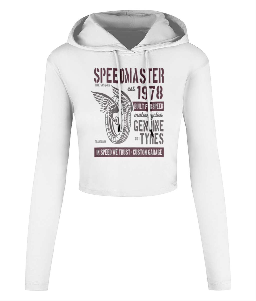 Speed Master - Women's Cropped Hooded T-shirt