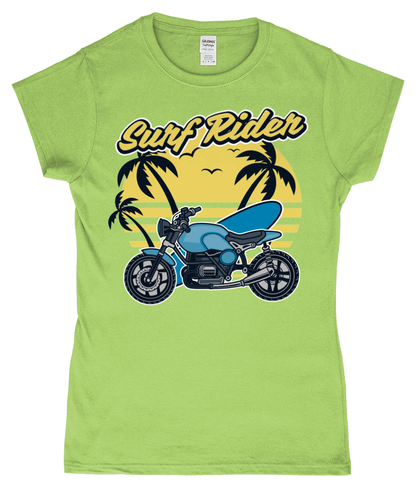 Surf Rider - Gildan SoftStyle® Ladies Fitted Ringspun T-Shirt - Vitesse T-Shirts UK