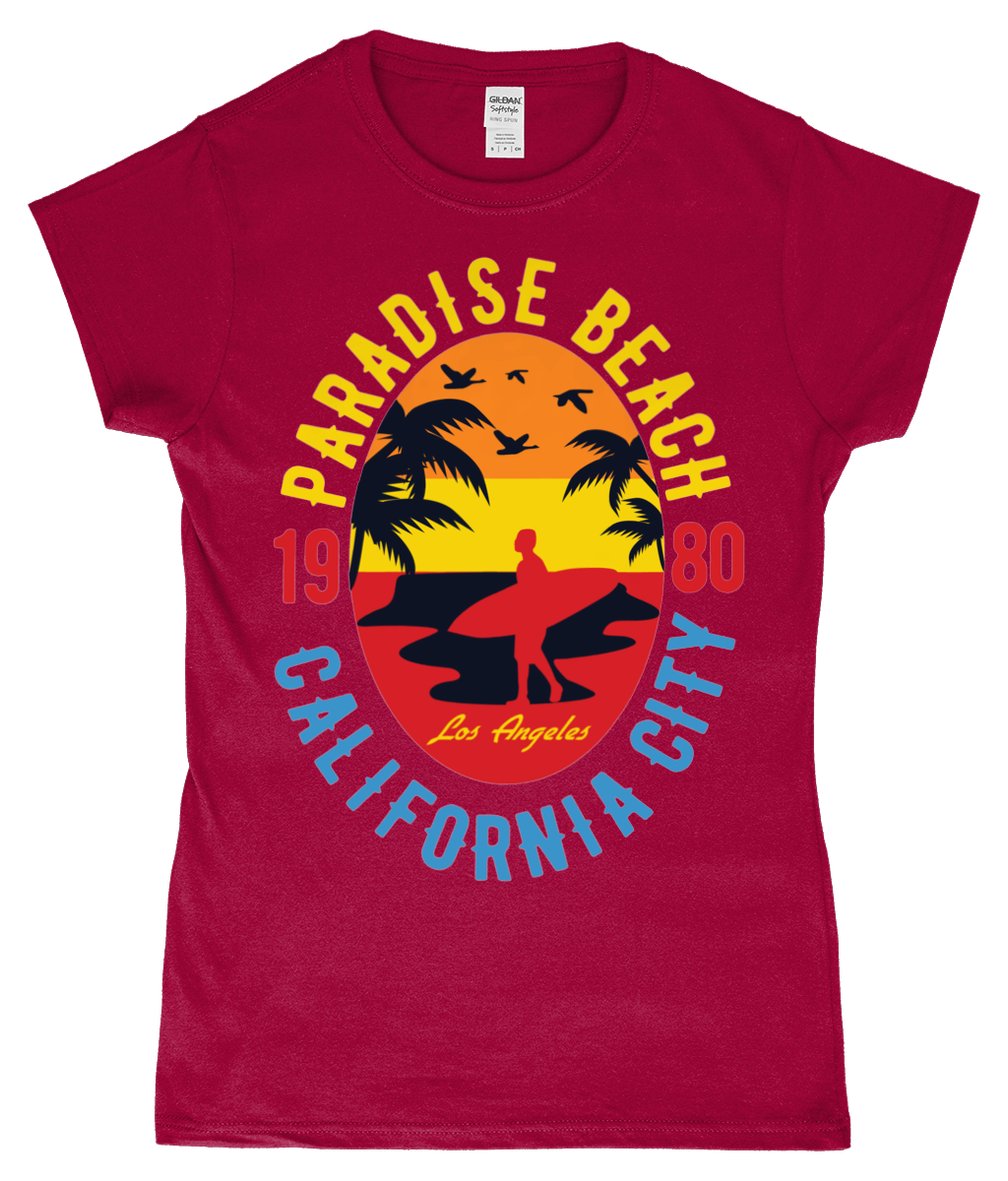 Sunshine Paradise - T-shirt ajusté en fil filé à anneaux pour femme SoftStyle