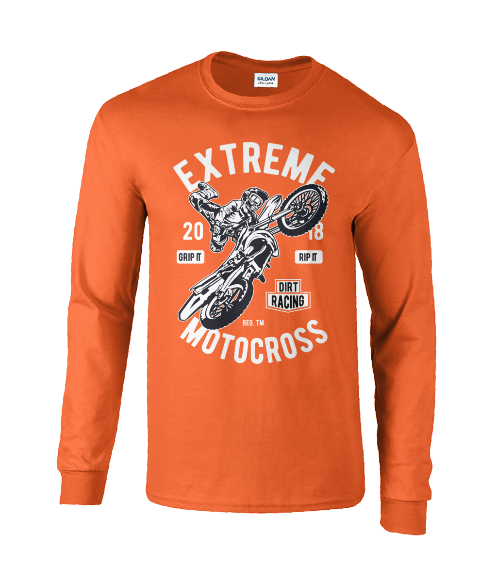 Motocross extrême - T-shirt à manches longues en coton ultra