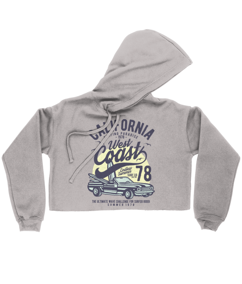 California West Coast - Bella Ladies Cropped Hoodie