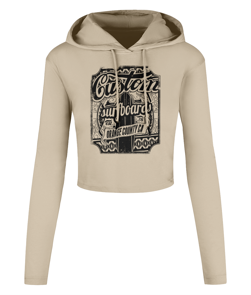 Custom Surfboards - Women's Cropped Hooded T-shirt