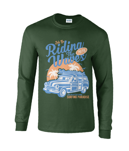 Riding The Waves - Ultra Cotton Long Sleeve T-Shirt - Vitesse T-Shirts UK