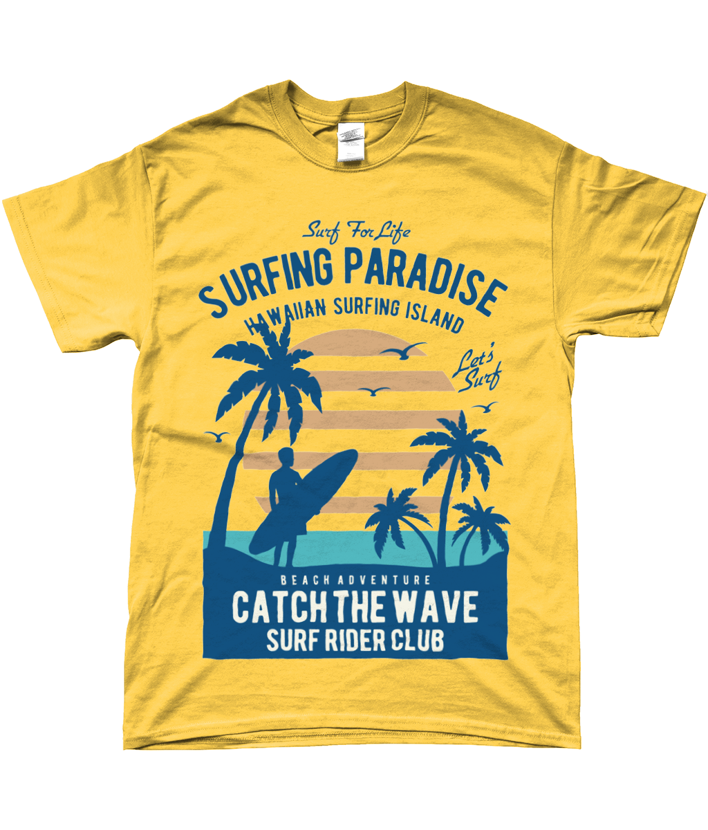 Surfing Paradise - SoftStyle Ringspun T-Shirt