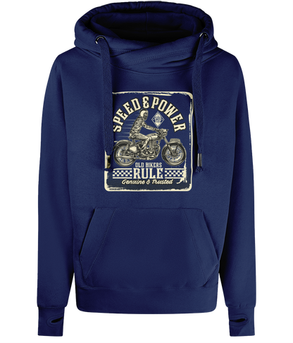 Old Bikers Rule - AWDis Cross Neck Hoodie