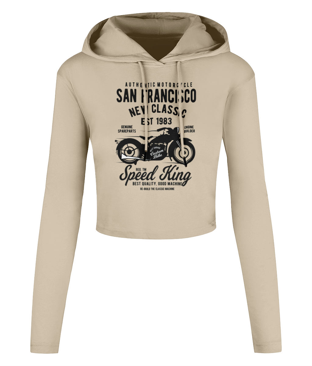 San Francisco Motorcycle - Kurzes Kapuzen-T-Shirt für Damen