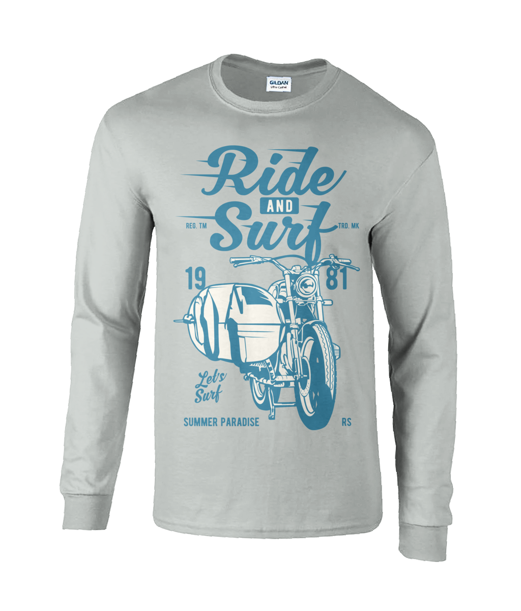 Ride And Surf - T-shirt à manches longues en coton ultra doux