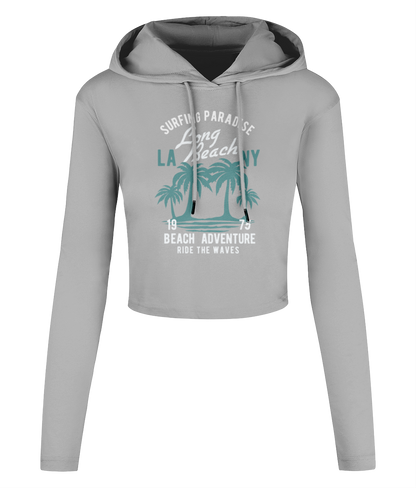 Beach Adventure - Women's Cropped Hooded T-shirt