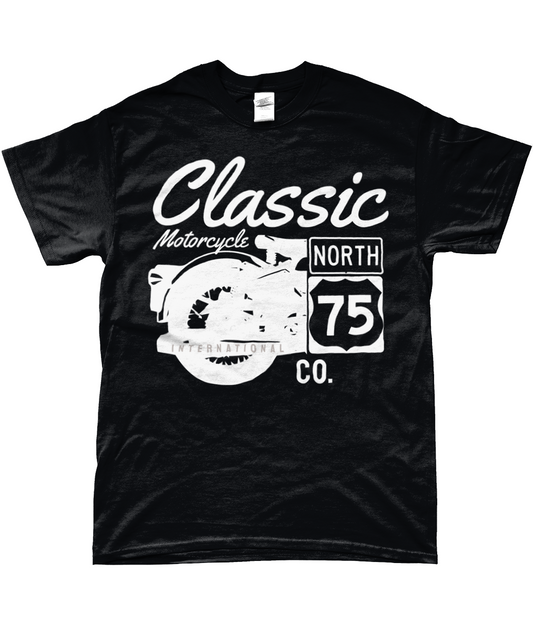 Klassisches Motorrad 75 weiß - Gildan SoftStyle® Ringspun T-Shirt