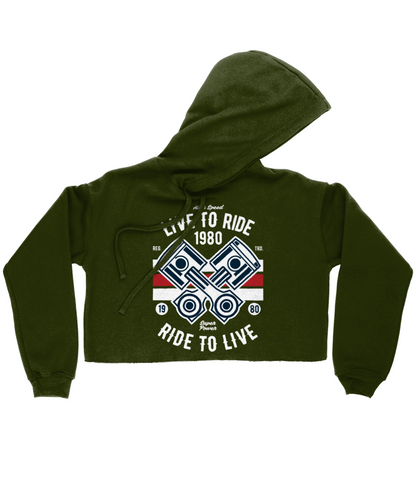 Live To Ride 1980 - Sweat à capuche court Bella pour femme 