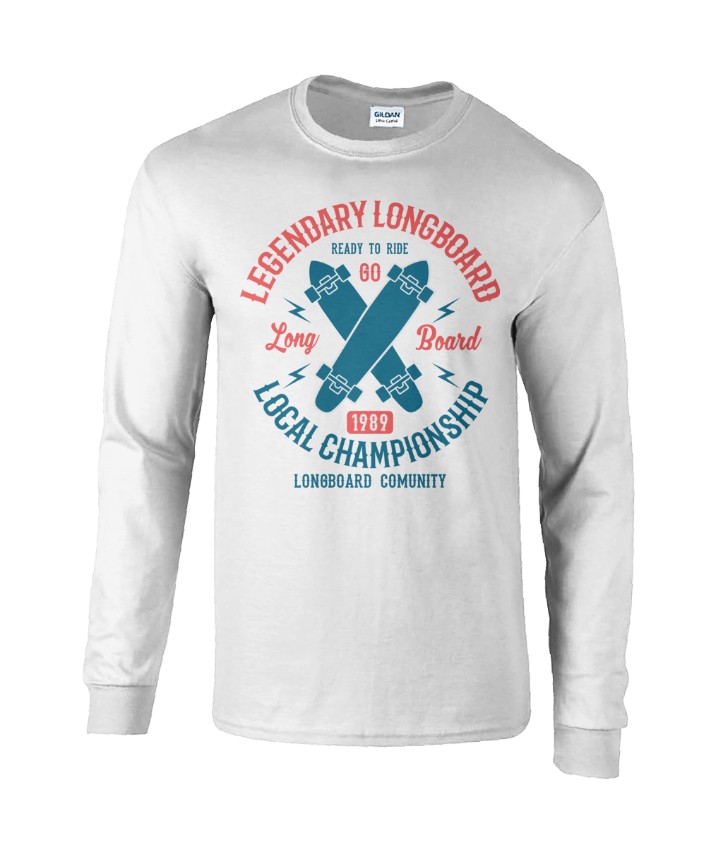 Legendary Longboard - Ultra Cotton Long Sleeve T-Shirt - Vitesse T-Shirts UK