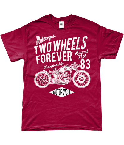 Two Wheels Forever Weiß - SoftStyle Ringspun T-Shirt