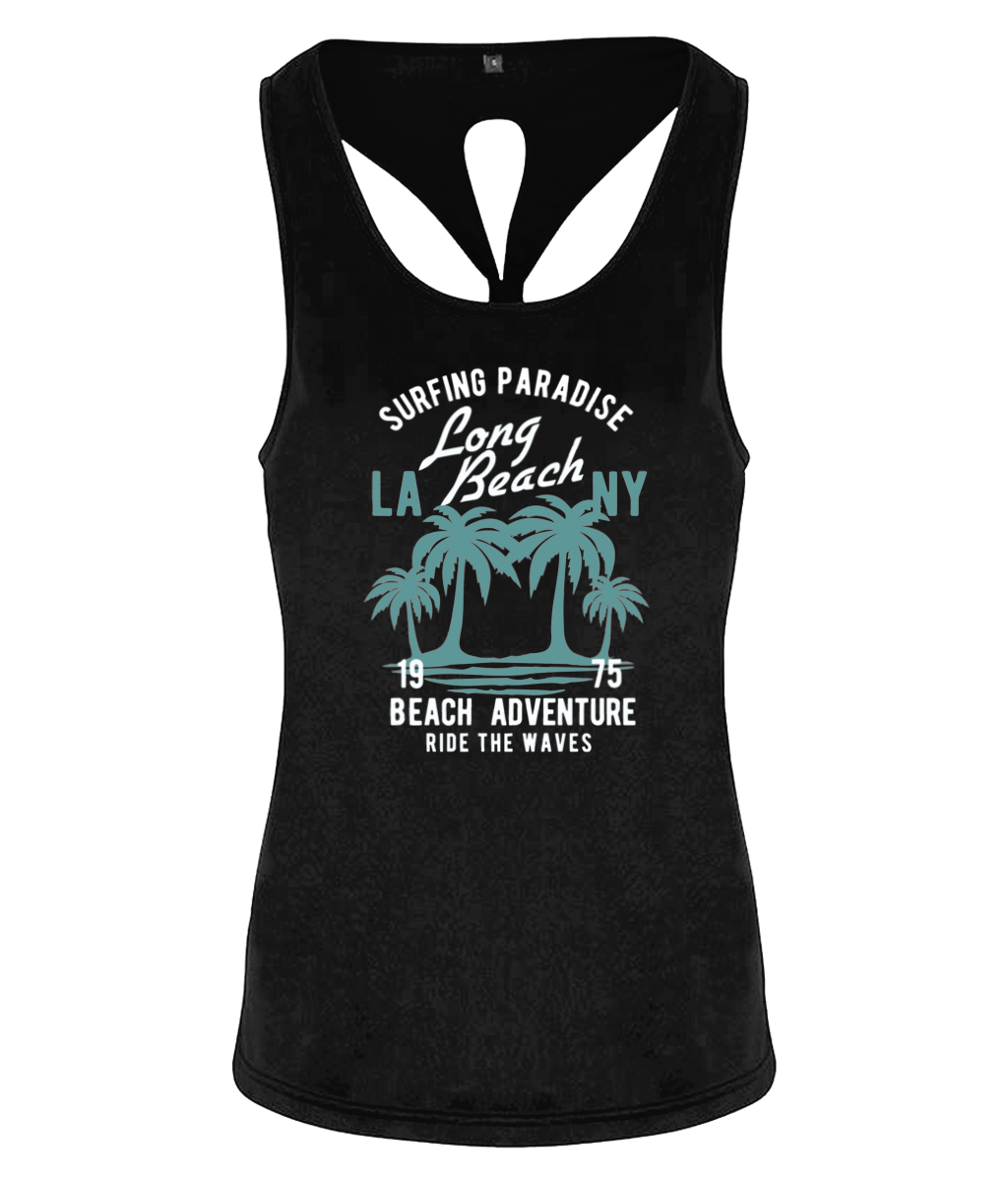 Beach Adventure - TR042 Women's TriDri® Yoga Knot Vest - Vitesse T-Shirts UK