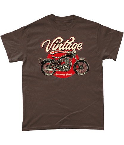 Vintage Motorcycle - Heavy Cotton T-Shirt