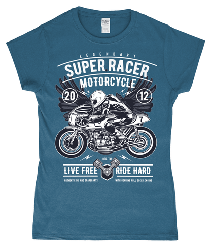 Super Racer – Gildan SoftStyle® Ladies Fitted Ringspun T-Shirt - Vitesse T-Shirts UK