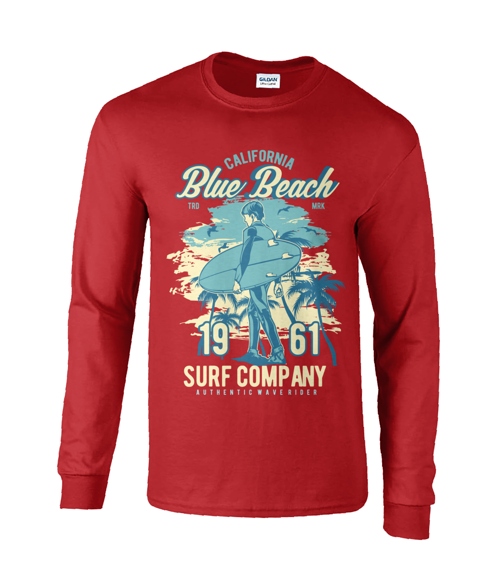 Blue Beach - Langärmliges T-Shirt aus Ultra-Baumwolle