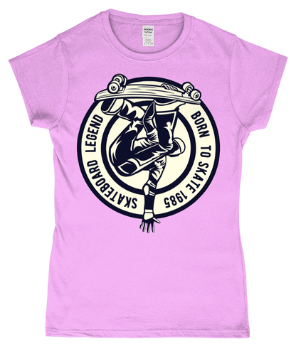 Skateboard Legend – Gildan SoftStyle® Ladies Fitted Ringspun T-Shirt - Vitesse T-Shirts UK