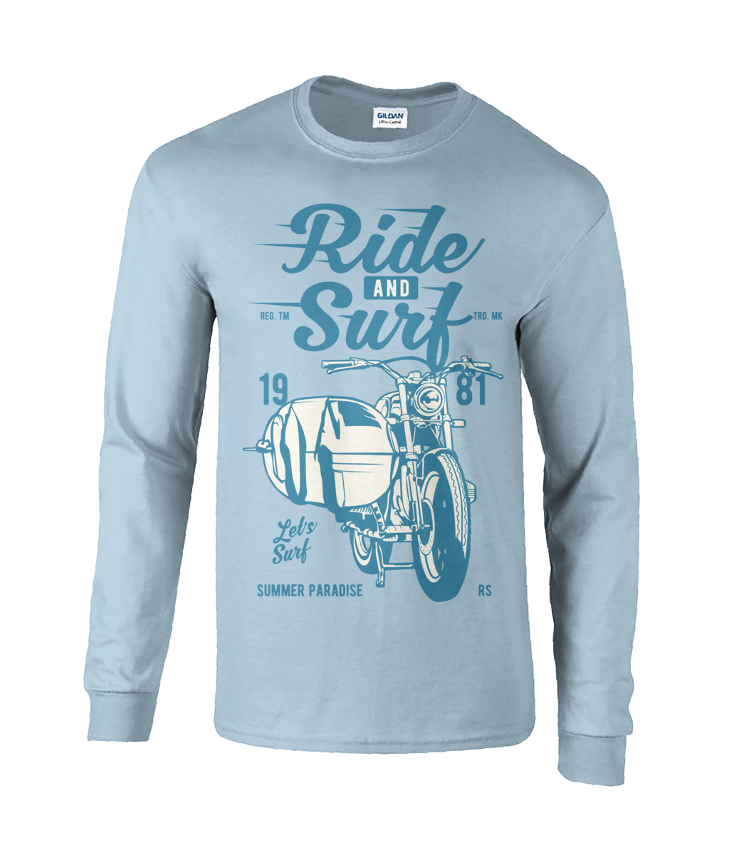 Ride And Surf - Langärmliges T-Shirt aus Ultra-Baumwolle