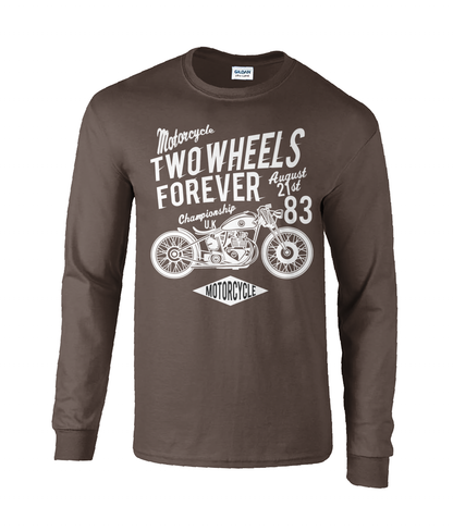 Two Wheels Forever Weiß - Langarm-T-Shirt aus Ultra-Baumwolle