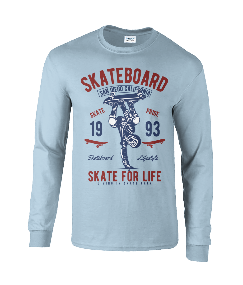 Skate For Life - T-shirt à manches longues en coton ultra doux