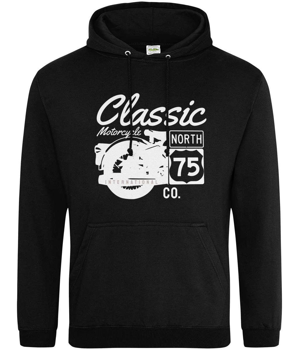 Classic Motorcycle 75 white - AWDis College Hoodie