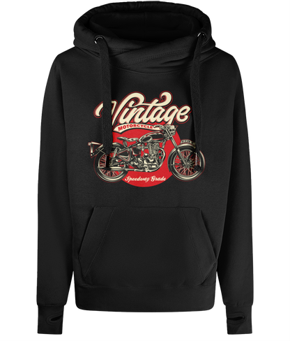 Vintage Motorrad - AWDis Cross Neck Hoodie