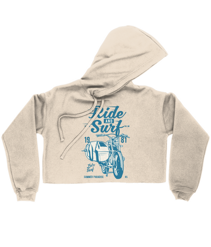 Ride And Surf - Bella Ladies Cropped Hoodie