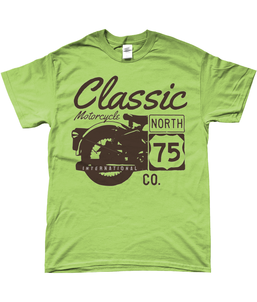 Classic Motorcycle 75 Black - Gildan SoftStyle® Ringspun T-Shirt