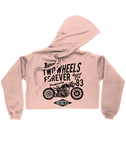 Two Wheels Forever Schwarz - Bella Damen Kurzer Hoodie 