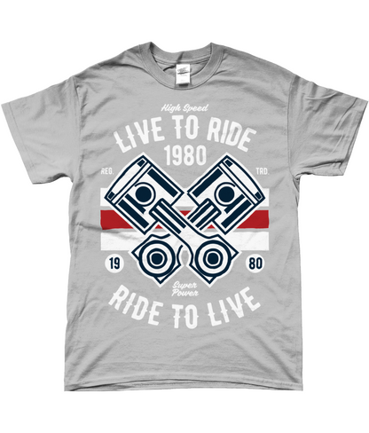 Live To Ride 1980 - Gildan SoftStyle® Ringspun T-Shirt - Vitesse T-Shirts UK