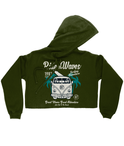 Ride The Waves - Bella Ladies Cropped Hoodie