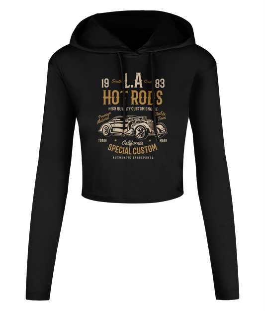 LA Hot Rods - Women's Cropped Hooded T-shirt