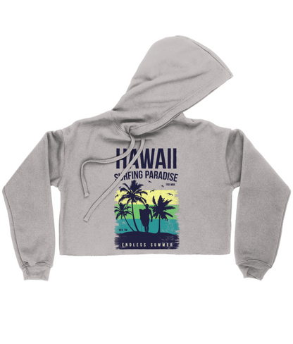 Hawaii Endless Summer - Bella Ladies Cropped Hoodie - Vitesse T-Shirts UK