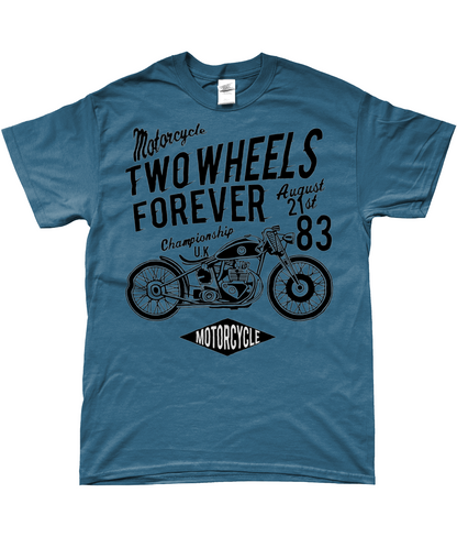 Two Wheels Forever Schwarz - SoftStyle Ringgesponnenes T-Shirt