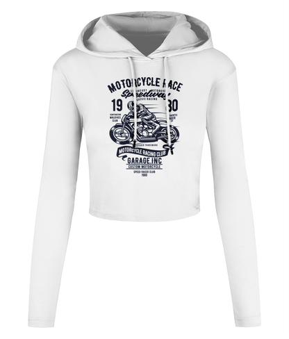 Motorcycle Race - Women's Cropped Hooded T-shirt