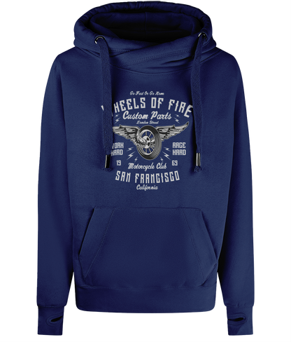 Wheels Of Fire - AWDis Cross Neck Hoodie