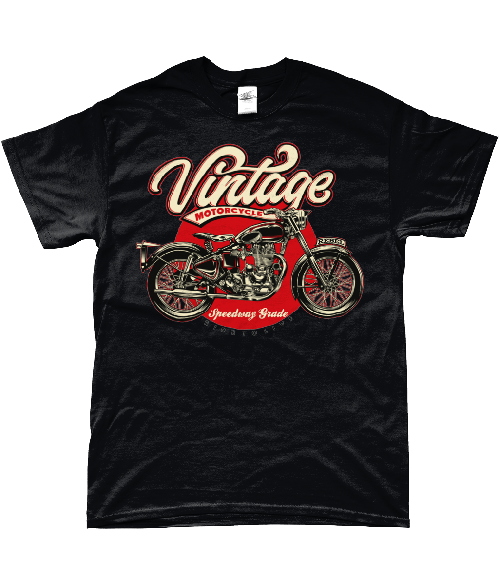 Vintage Motorcycle - SoftStyle Ringspun T-Shirt