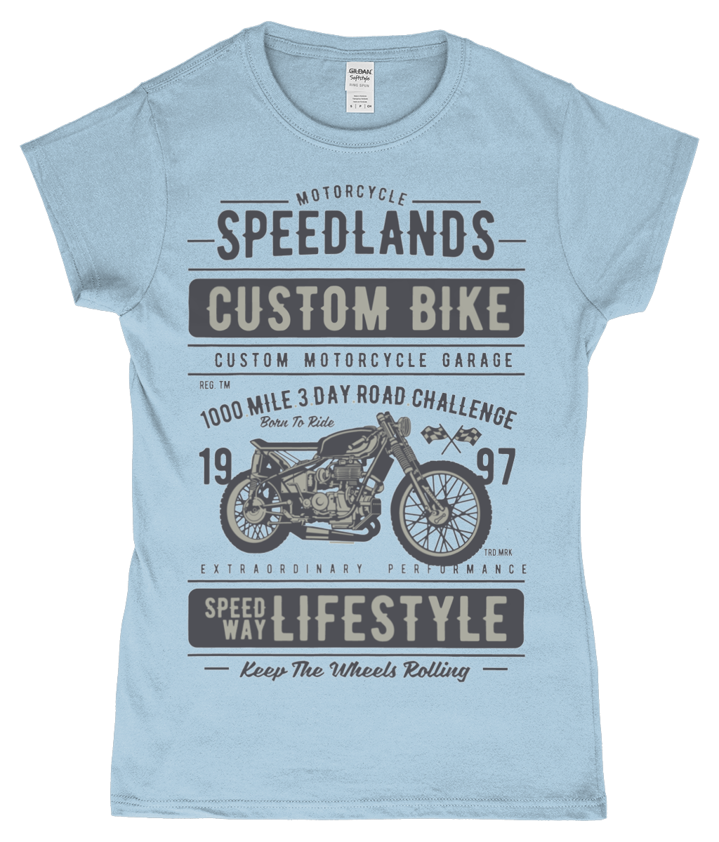 T-shirt ajusté Gildan SoftStyle® Ringspun pour femme - Vélo personnalisé Speedlands