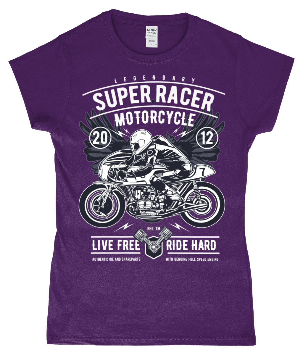 Super Racer – Gildan SoftStyle® Ladies Fitted Ringspun T-Shirt - Vitesse T-Shirts UK