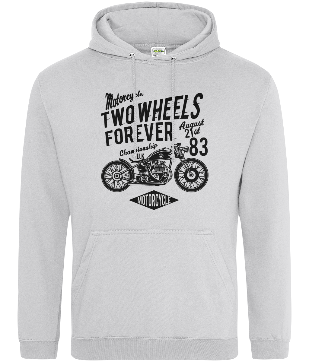 Two Wheels Forever Black - AWDis College Hoodie