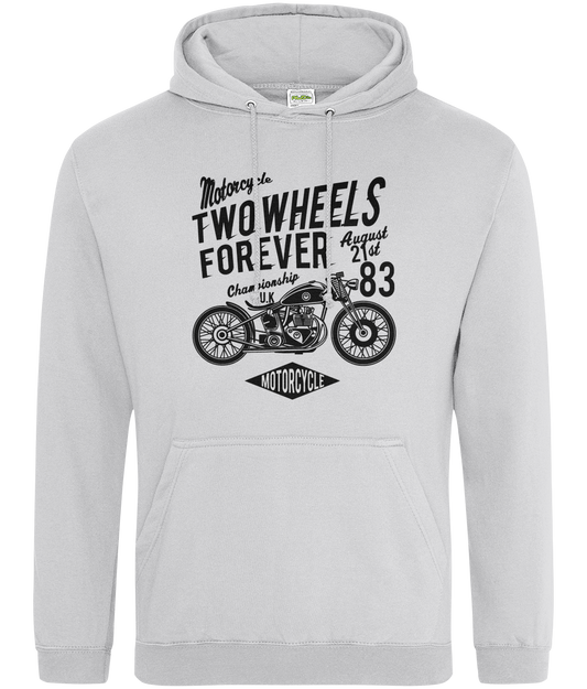 Two Wheels Forever Black - AWDis College Hoodie