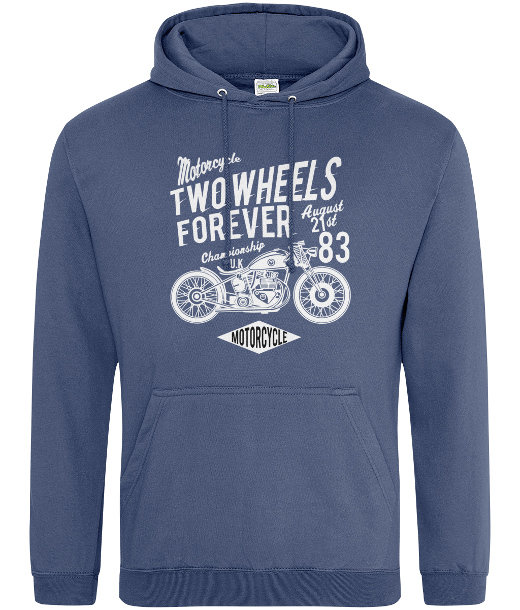 Sweat à capuche AWDis College Two Wheels Forever White