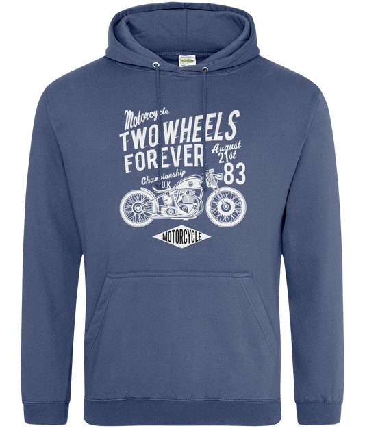 Sweat à capuche AWDis College Two Wheels Forever White