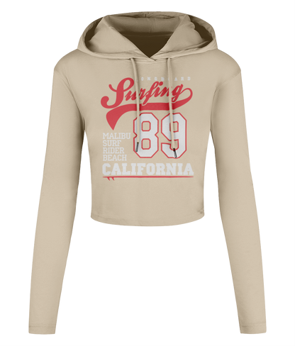 LongBoard - Women's Cropped Hooded T-shirt