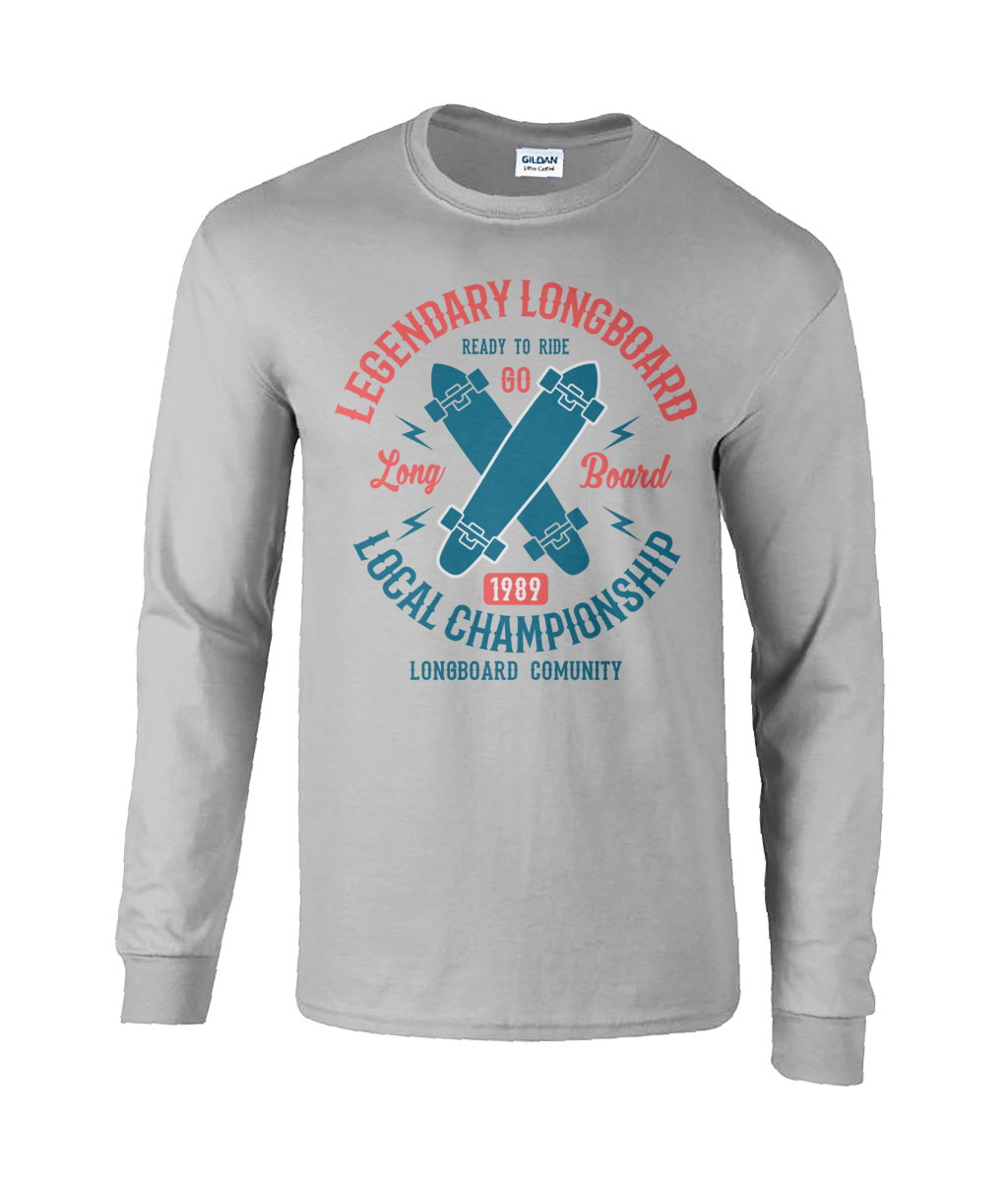 Legendary Longboard - Ultra Cotton Long Sleeve T-Shirt - Vitesse T-Shirts UK