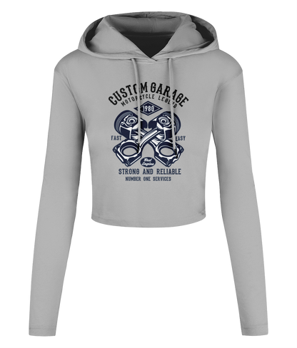 Custom Garage - Women's Cropped Hooded T-shirt