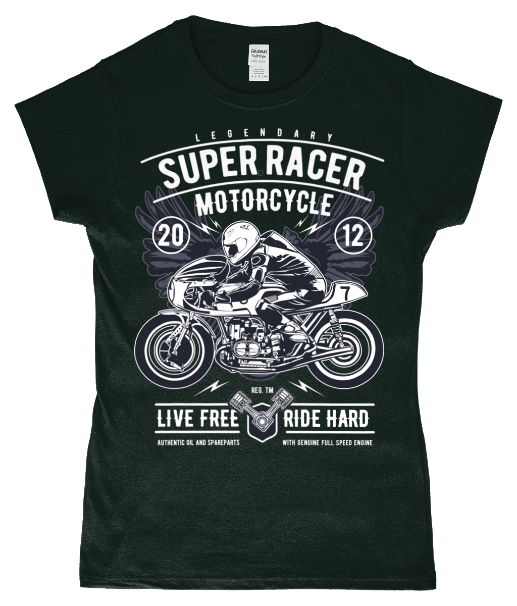 Super Racer – Gildan SoftStyle® Ladies Fitted Ringspun T-Shirt - Vitesse T-Shirts UK