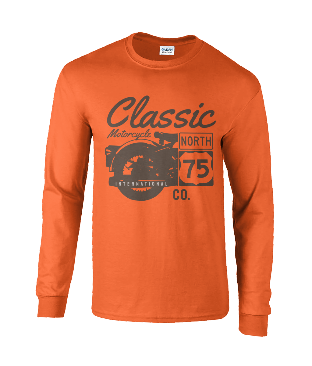 Classic Motorcycle 75 Black - Ultra Cotton Long Sleeve T-Shirt